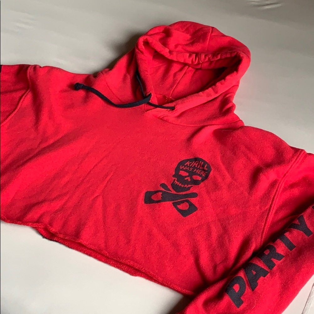 Kirill Was Here Crop Top Hoodie